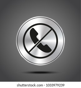 vector icon no phone metallic isolated on dark background