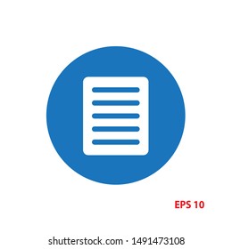 vector icon note with a blue circle