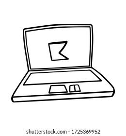 Vector icon with notebook isolated on white background