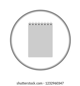 Vector icon notepad in grey color. Eps 10
