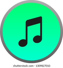 Vector icon of notes/music for music applications and similar services.