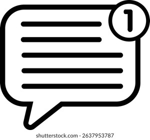 Vector icon of notification designed for general usage in apps, websites, and interfaces.