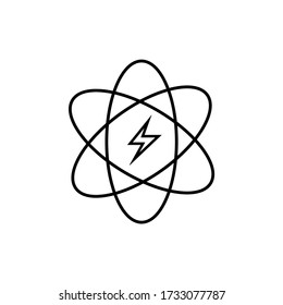 Icono del vector. Imagen de energía nuclear. Icono de línea.