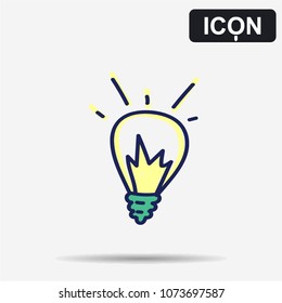 Vector icon. Office: bulb idea.
