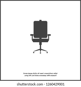  Vector icon office chair icon on white isolated background. Layers grouped for easy editing illustration. For your design.