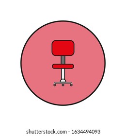 vector icon, of office chair with wheels