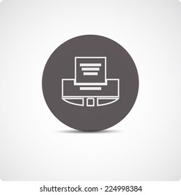 Vector icon for office with a gray circle
