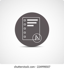 Vector icon for office with a gray circle