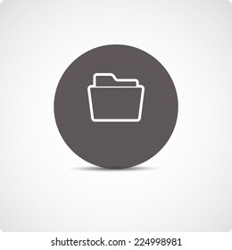 Vector icon for office with a gray circle