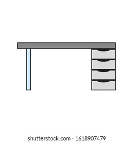 vector icon with office table shape