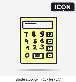 Vector icon. Office: yellow calculator.