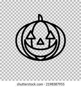 Vector icon og Halloween celebration pumpkin. Jack o lantern head with evil smile.