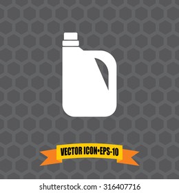 Vector Icon of Oil Can on Dark Gray Background. Eps.10.