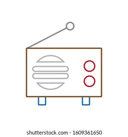 vector icon with old radio shape