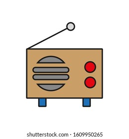 vector icon with old radio shape