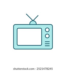 Icono de Vector Old Time Televisión de diseño plano