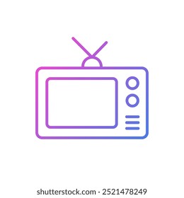 vector icon old time television flat design