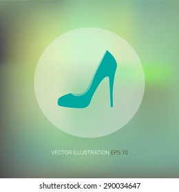 Vector icon on abstract soft background "shoe"