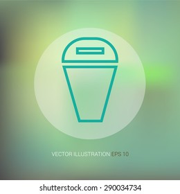 Vector icon on abstract soft background "bin"