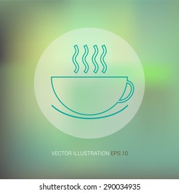 Vector icon on abstract soft background "coffee"