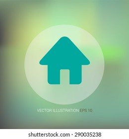 Vector icon on abstract soft background "home"