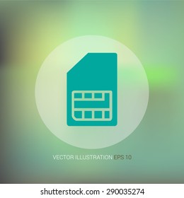 Vector icon on abstract soft background "chip"