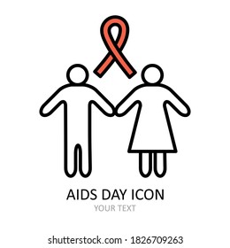 Vector icon on AIDS DAY.