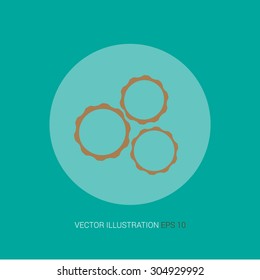 Vector icon on a blue abstract background "gears"