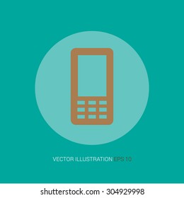 Vector icon on a blue abstract background "phones"