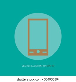 Vector icon on a blue abstract background "phones"
