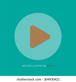 Vector icon on a blue abstract background "play"