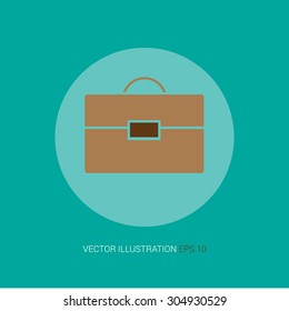 Vector icon on a blue abstract background "briefcase"