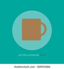 Vector icon on a blue abstract background "cup"