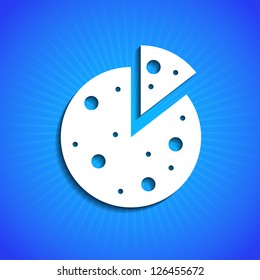 Vector icon on blue background. Eps10
