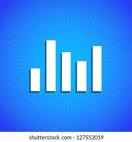 Vector icon on blue background. Eps10