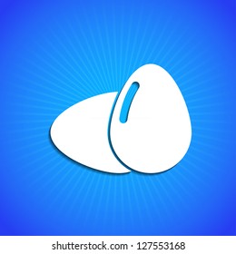 Vector icon on blue background. Eps10