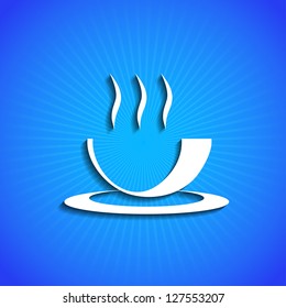Vector icon on blue background. Eps10