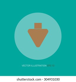 Vector icon on a blue background in the circle "laptop"