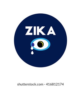 Vector icon  on  circle various symptoms of Zika on the human