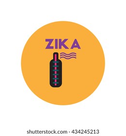Vector icon  on  circle various symptoms of Zika on the human