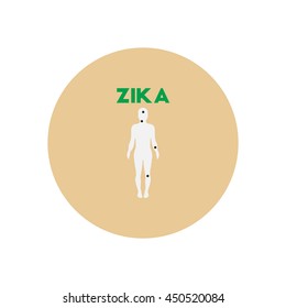 Vector icon  on  circle various symptoms of Zika on the human