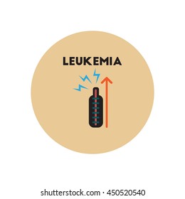 Vector icon  on  circle various symptoms of leukemia on bodies