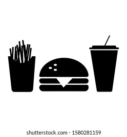 vector icon on fast food a white background