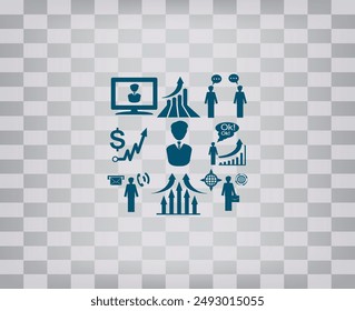 Icono de Vector sobre fondo gris con degradado.