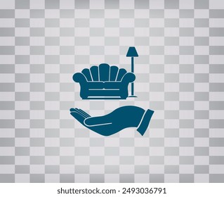 Vektorgrafik-Symbol auf einem grauen Hintergrund mit einem Farbverlauf.