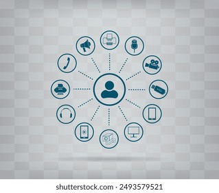 vector icon on gray background with gradient