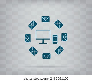 vector icon on gray background with gradient