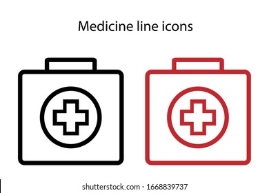 Vector icon on a medical theme, first aid kit