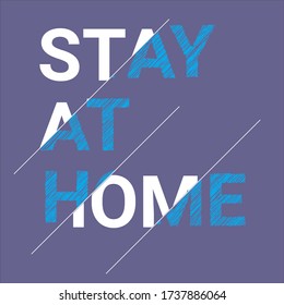 Vector Icon auf einem lila Hintergrund. Bleiben Sie zu Hause Text unter dem Dach des Hauses. Selbstisolation ist als Zeichen oder Symbol ansprechend.