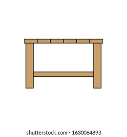 vector icon, on rustic wooden table